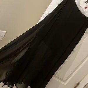 Sheer long skirt with leg slit